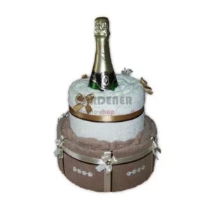 Textilní dort narozeninový oranžovosmetanový šampaňské  - Isabelka.eu