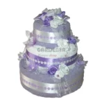 Textilní dort svatební fialovobílá  - Isabelka.eu