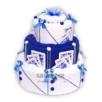 Textilní dort pro muže narozeniny tmavě modrá – karty  - Isabelka.eu