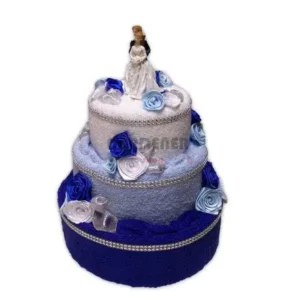 Blue svatební dort se soškou  - Isabelka.eu