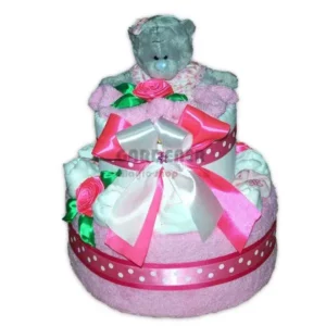 Dětský plenkový dort růžový pro holčičku  - Isabelka.eu