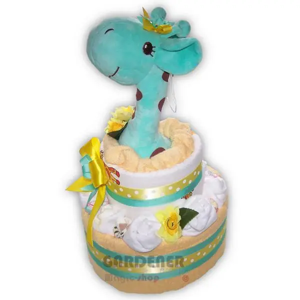 Dětský plenkový dort žlutý žirafa  - Isabelka.eu