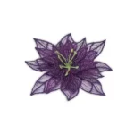 Vyšívaný květ vánoční hvězda fialová 9cm  - Isabelka.eu