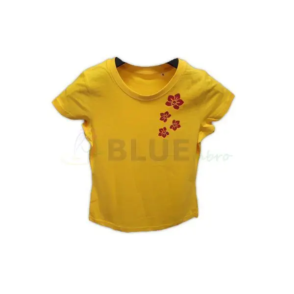Bavlněné dámské tričko žluté s potiskem orchidej  - Isabelka.eu