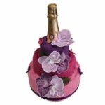 Textilní dort z ručníků fialový orchidej se šampaňským